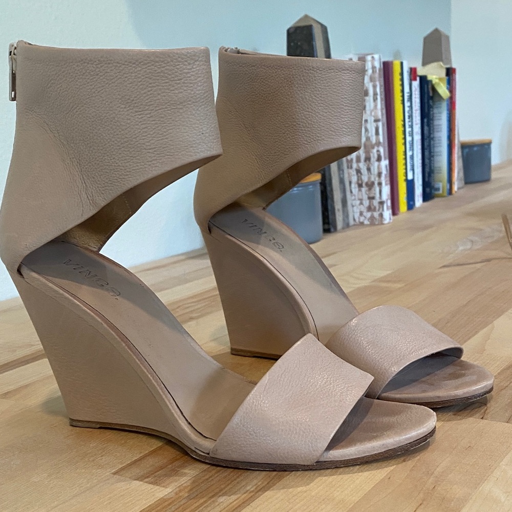 Vince Women's Beige Wedge Sandals